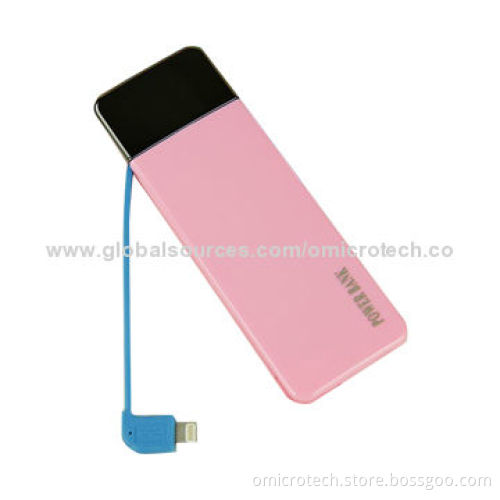 Power bank with USB charger for iPhone 5 inside and microSD card reader function